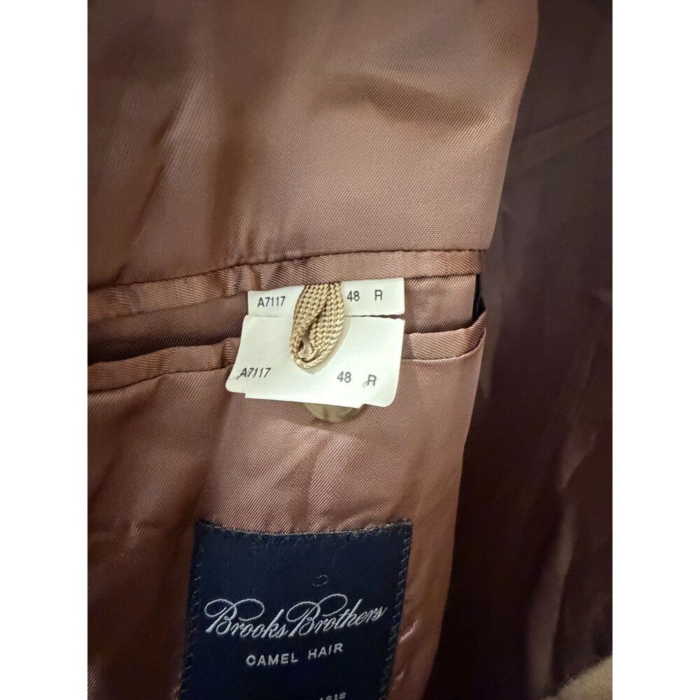 Brooks Brothers 100% Camel Hair Polo Coat 48R Made in Italy Double Breasted - Picture 3 of 8